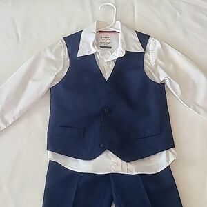 💙Boys 4T Suit, vest, shirt, and pants,  Navy Blue💙